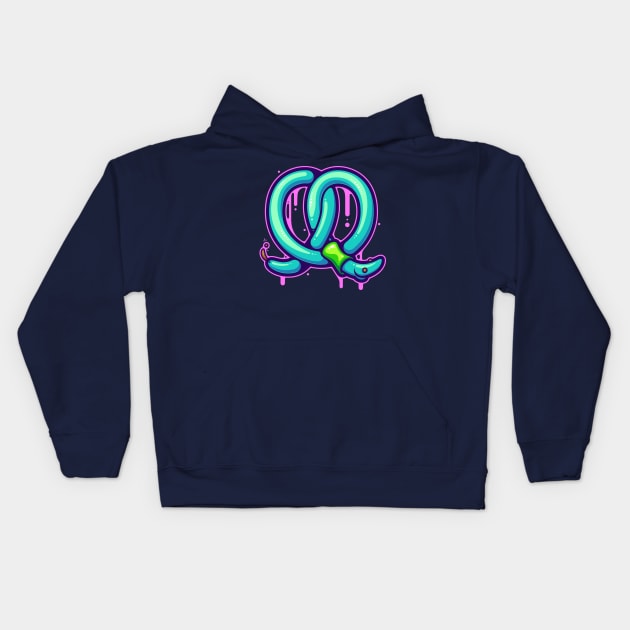 Pretzel Worm Kids Hoodie by ArtisticDyslexia